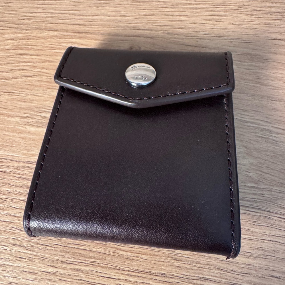 Massimo Dutti Espresso Leather Coin Holder
